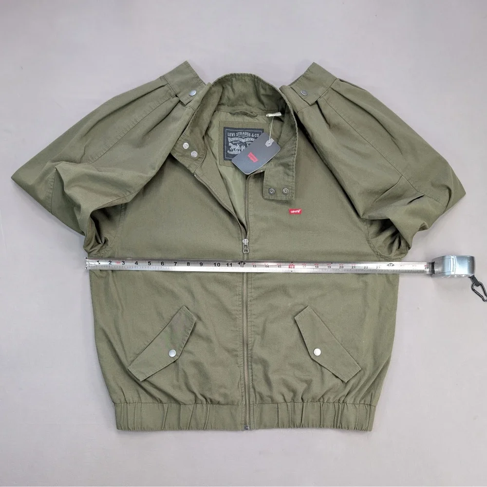 NWT Levi's Olive Cotton Bomber Jacket Utility Military M